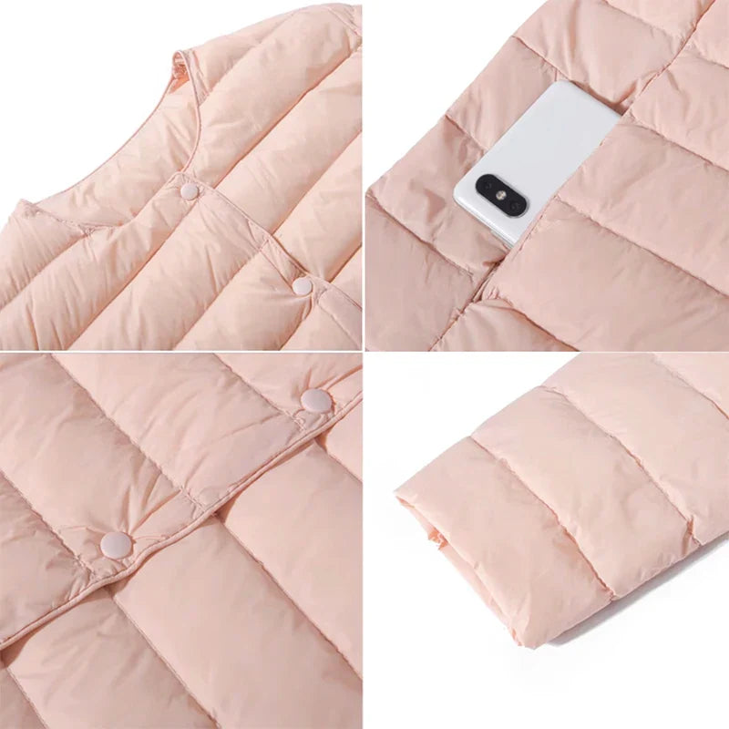 12 Colors Women Long Sleeves 90% White Duck Down Female Slim Warm Inner Ultra Lightweight Packable Ski Jacket Down Liner Jackets