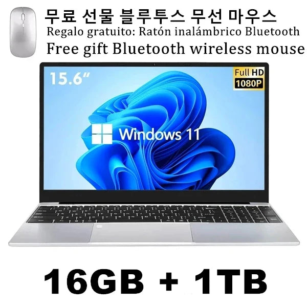 CARBAYTA 15.6" Laptop Computer Intel Celeron N5095 Notebook PC 16 32G Ram 128GB-2TB SSD Office Study PC Windows 11 1080P Laptops