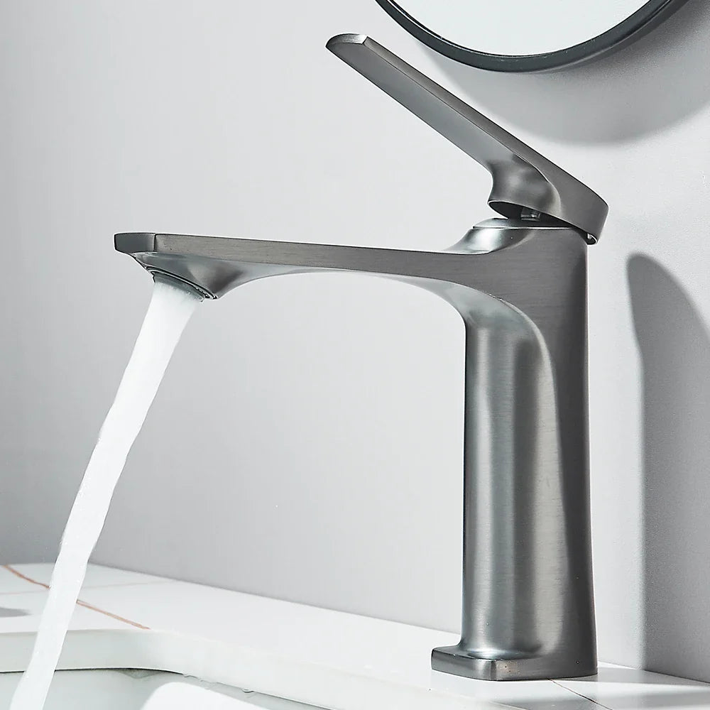 Black Bathroom Sink Faucet for Two Hole Kitchen Stainless Steel Washbasin Shower Faucet Accessories Hot & Cold Water Mixer Tap