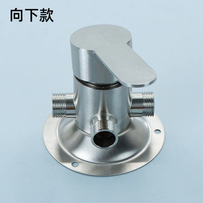 1pc 304 Stainless Steel Surface Mounted Faucet, Shower Head Switch Faucet, Quarter Caliber, Bathroom Hardware Accessories
