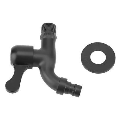 304 Stainless Steel Black Wall Mount Tap Garden Water Faucet for Bathroom(Washing Machine)