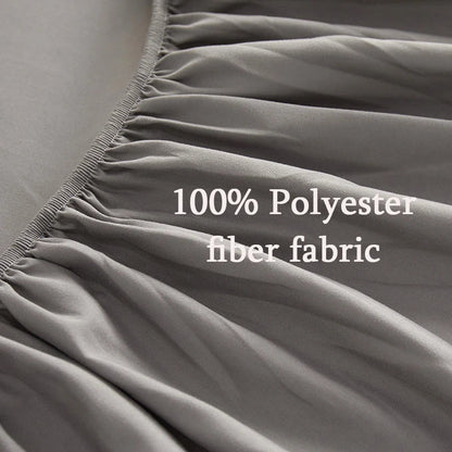 1 piece of solid color bed sheet for bedroom 100%Polyeste Elastic Band Around bedding Fitted Sheet Only (excluding pillowcases)
