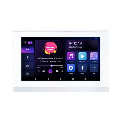 7 Inch Smart Home Background Music Player Stereo Sound WIFI Touch Screen 2 zone Audio Android Bluetooths Wall Amplifier systems