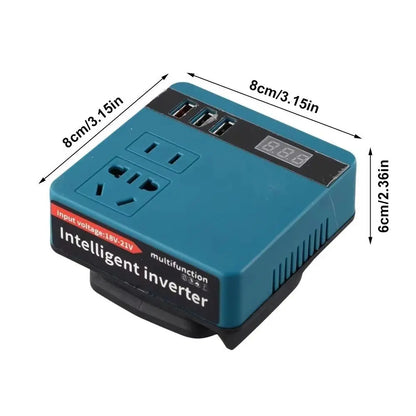 1Pcs 18V 20V To 220V Battery Inverter Multifunctional 120W Smart Transformer Household Dual Plug Outdoor Work Inverter