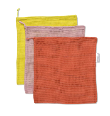 Reusable Produce Bags - Ochre, Pink, & Rose