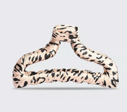 Satin Wrapped Claw Clip - Leopard