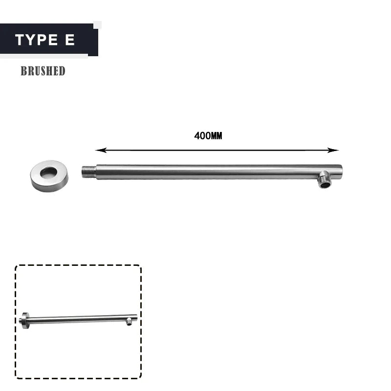 Black G1/2 Ceiling & Wall Mounted Shower Arm Free Shipping Stainless Steel Shower Head Holder Gold Shower Fixed Pipe for Shower