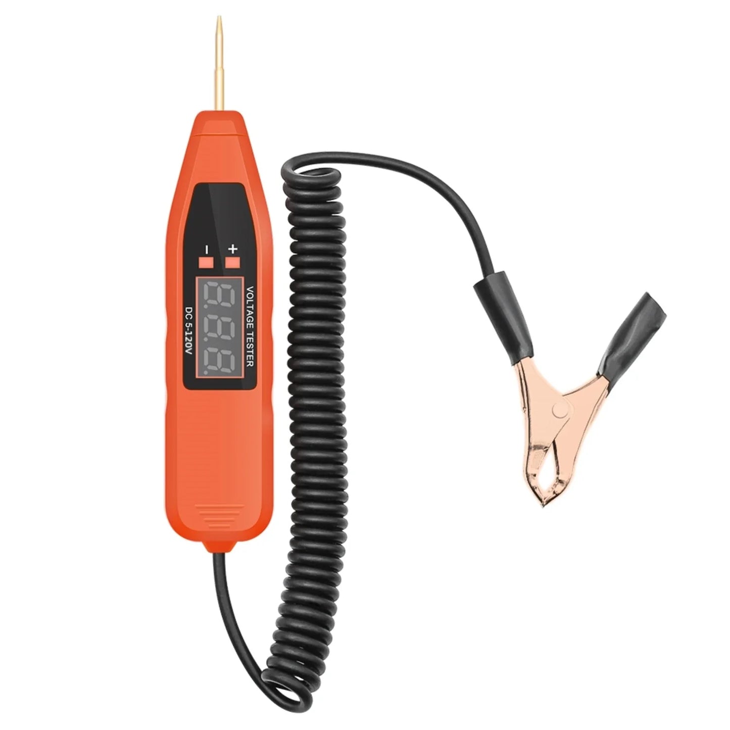 5V 120V Automotive Circuit Voltage Tester Pen Positive and Negative Pole Detection Probe Spring Wire Car Electrical Circuit Test