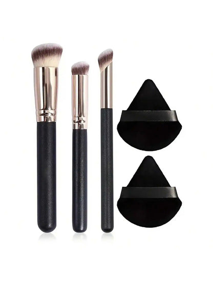 1/2/5 pcs Foundation Concealer Brush, Premium Contour Blusher Brushes, Flawless Under Eye Dense Face Makeup Brush For Blending