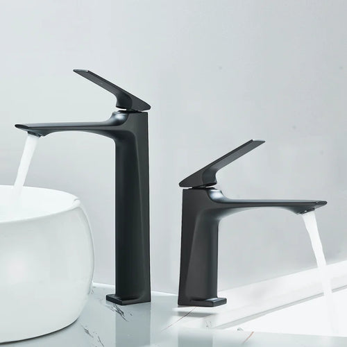 Black Bathroom Sink Faucet for Two Hole Kitchen Stainless Steel Washbasin Shower Faucet Accessories Hot & Cold Water Mixer Tap