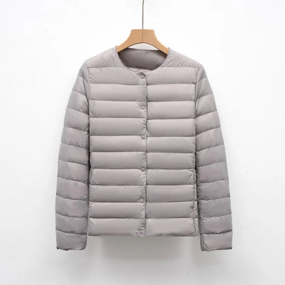 12 Colors Women Long Sleeves 90% White Duck Down Female Slim Warm Inner Ultra Lightweight Packable Ski Jacket Down Liner Jackets
