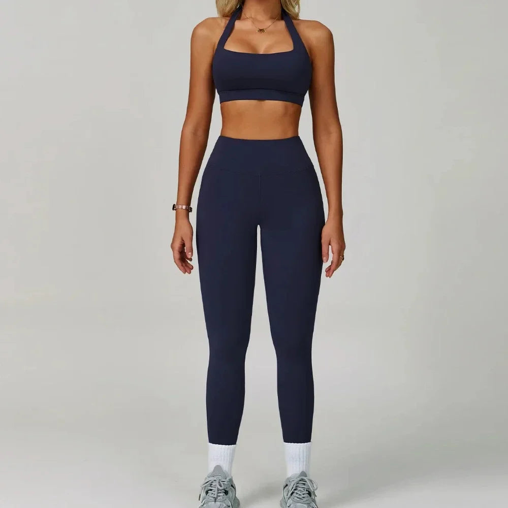 2Pcs Sets Women's Tracksuit Fitness Clothes Yoga Sets Sportswear Workout Bra High Waist Leggings Set Gym Clothing Sports Suits