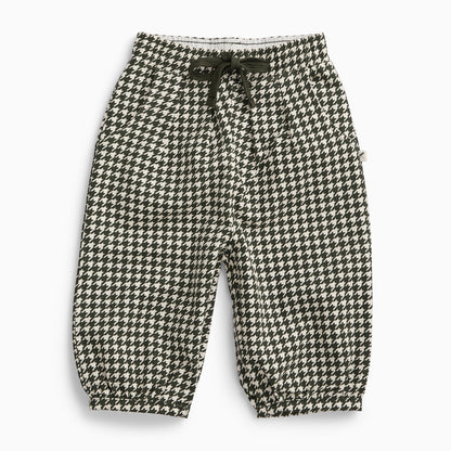 KIDLY by MORI Barrel Leg Houndstooth Trousers