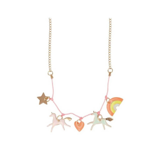 Unicorn Enamel Charm Necklace