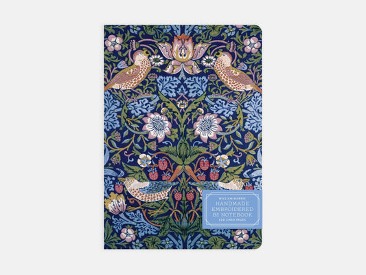 William Morris Strawberry Thief Embroidered B5 Journal
