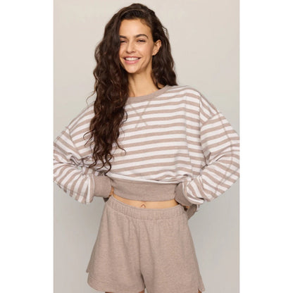 Z SUPPLY - EVERYDAY FRENCH TERRY STRIPED CREW | Heather Ash