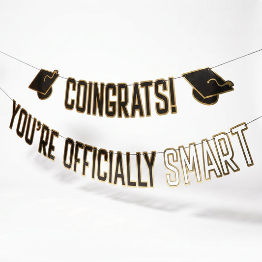 "Congrats! You're Officially Smart" Graduation Banner