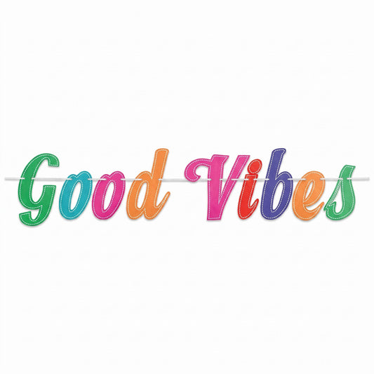 "Good Vibes" 70s Retro Letter Banner Decoration