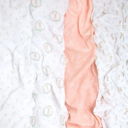aden + anais Essentials Cotton Muslin Swaddles - 4 Pack - Blushing Bunnies