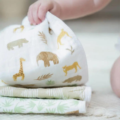 aden + anais Essentials Cotton Muslin Washcloths Set - 3 Pack - Tanzania