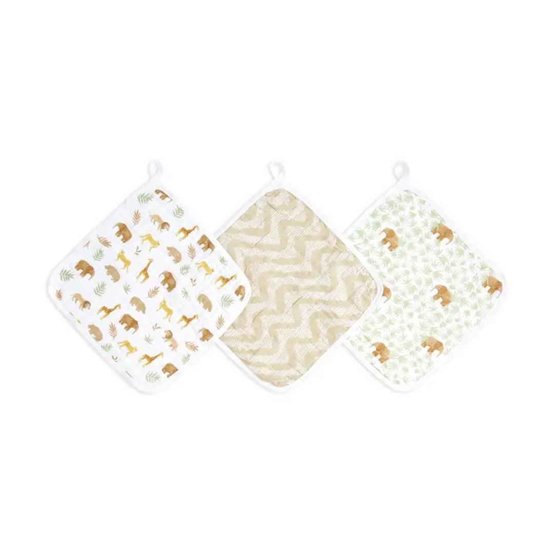 aden + anais Essentials Cotton Muslin Washcloths Set - 3 Pack - Tanzania