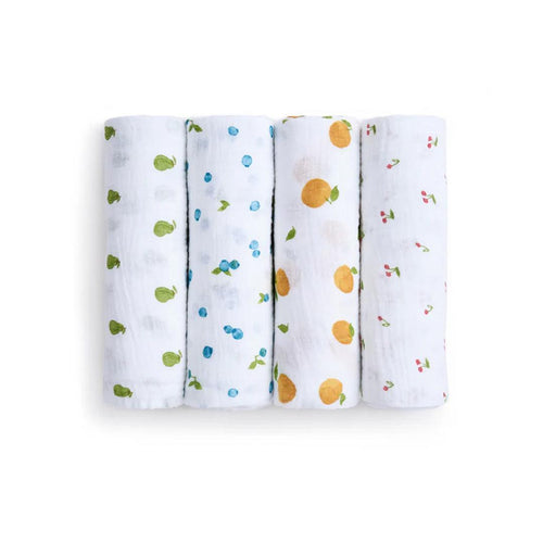 aden + anais Organic Cotton Swaddles - 4 Pack - Fresh Fruit