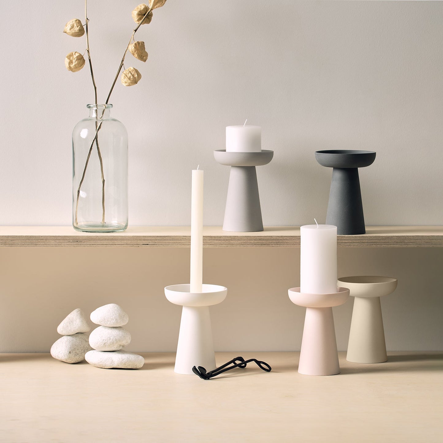 aery living | porcini candle holder large | cream - LC