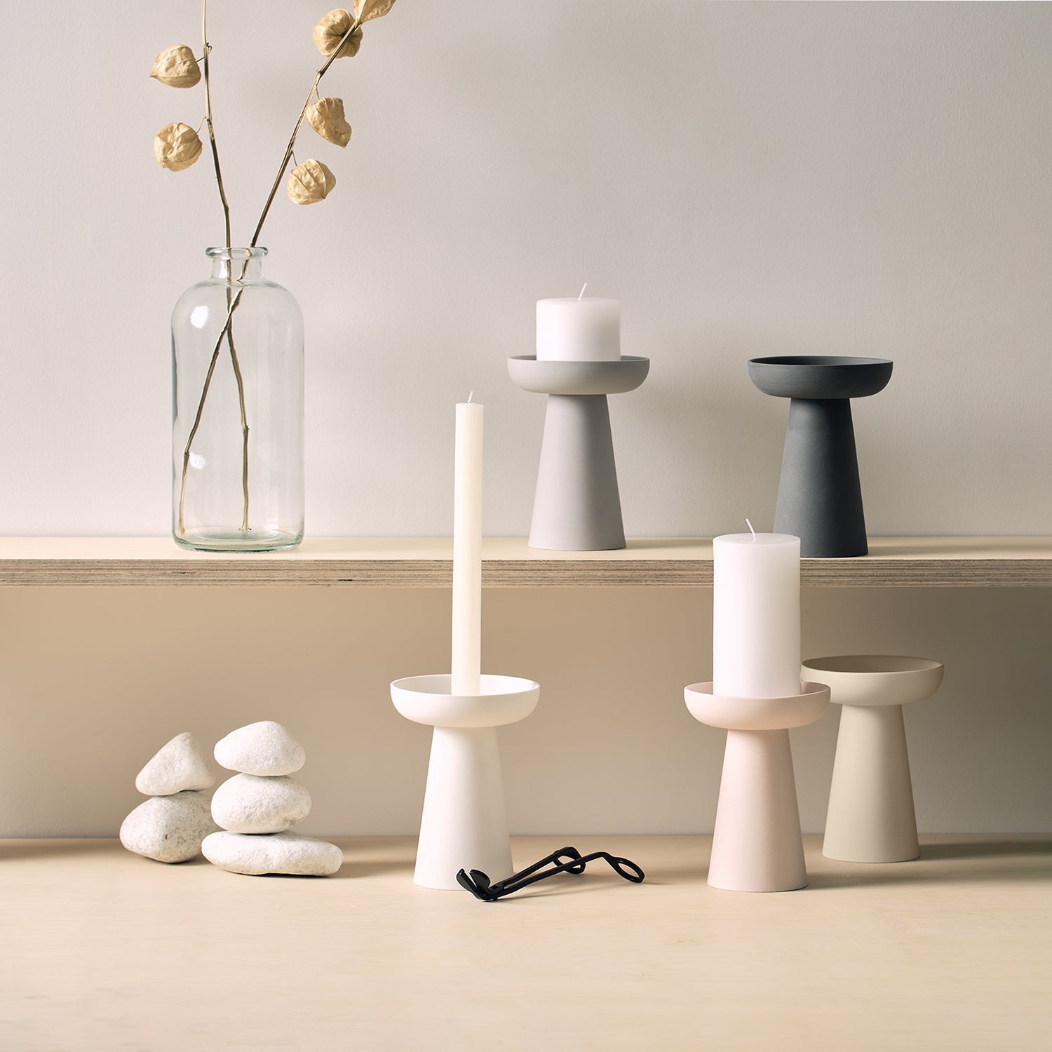 aery living | porcini candle holder large | cream - LC