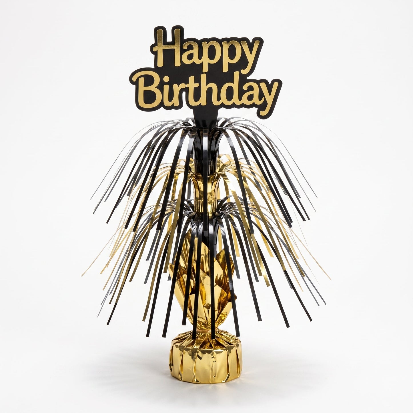 "Better with Age" Metallic Birthday Centerpiece Spray - Gold & Black, 30-Inch
