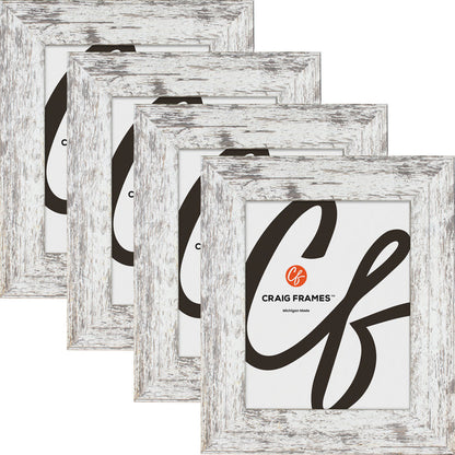 American Barn 2", Alabaster White Picture Frame - 4 Piece Set