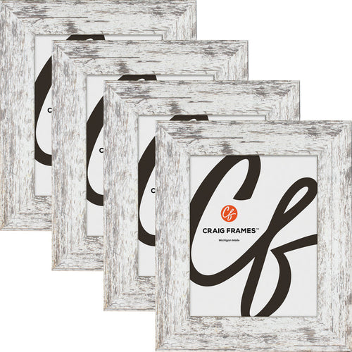 American Barn 2", Alabaster White Picture Frame - 4 Piece Set