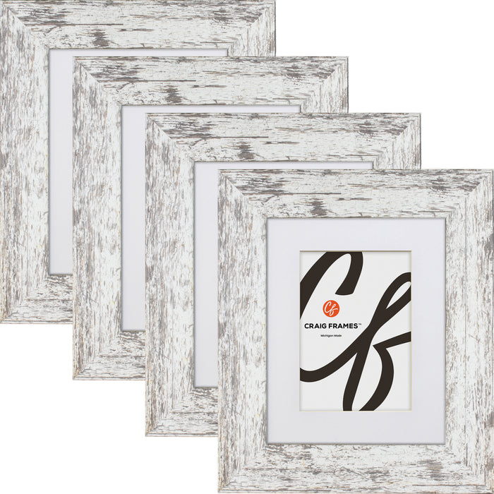 American Barn 2", Matted Alabaster White Picture Frame - 4 Piece Set
