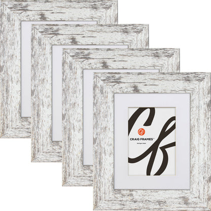 American Barn 2", Matted Alabaster White Picture Frame - 4 Piece Set