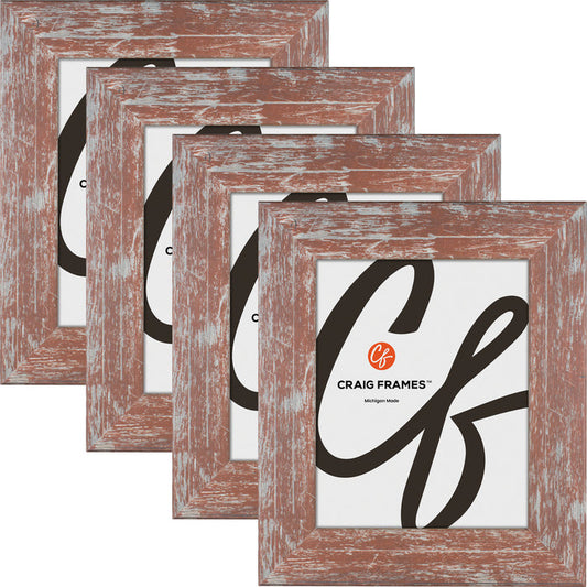 American Barn 2", Red Picture Frame - 4 Piece Set