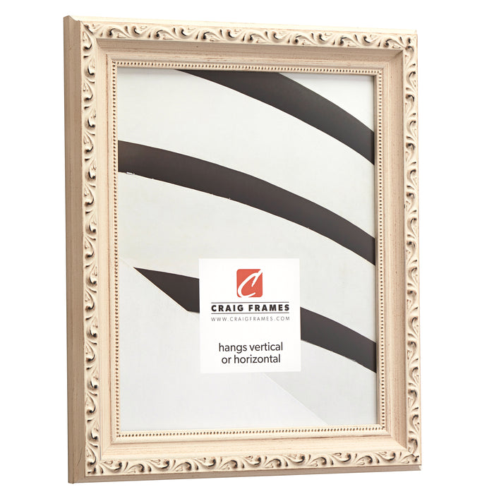 Ancien Ornate 1.375", Matted Off-White Picture Frame