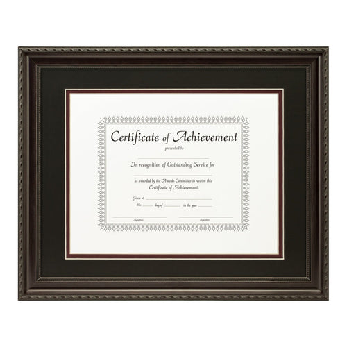 Annesbury Dark Walnut Document Frame – Black/Maroon Mat