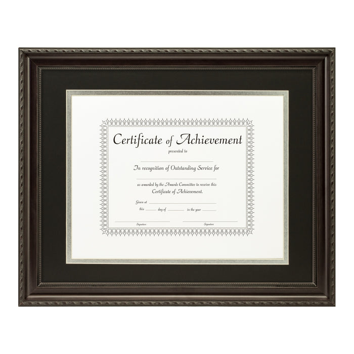 Annesbury Dark Walnut Document Frame – Black/Silver Mat
