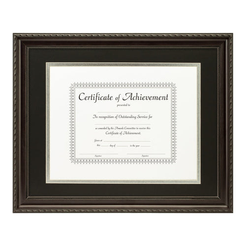 Annesbury Dark Walnut Document Frame – Black/Silver Mat