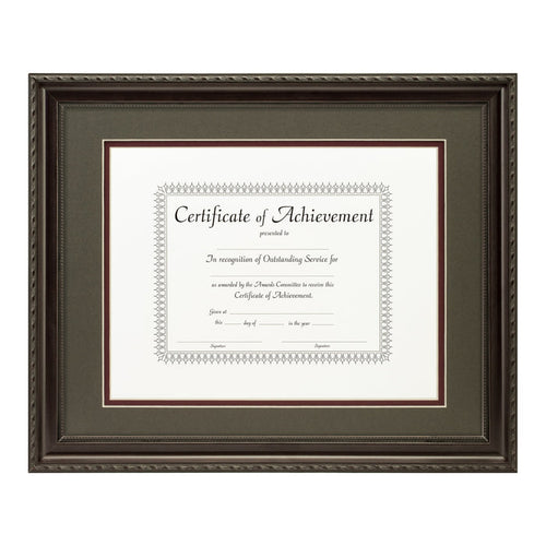 Annesbury Dark Walnut Document Frame – Cinder/Maroon Mat