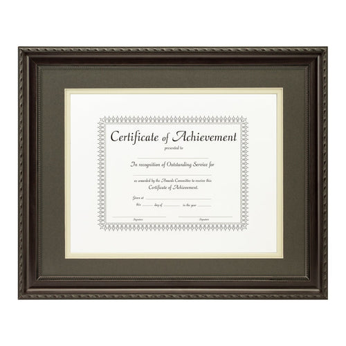 Annesbury Dark Walnut Document Frame – Cinder/Papyrus Mat