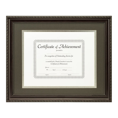 Annesbury Dark Walnut Document Frame – Cinder/Silver Mat