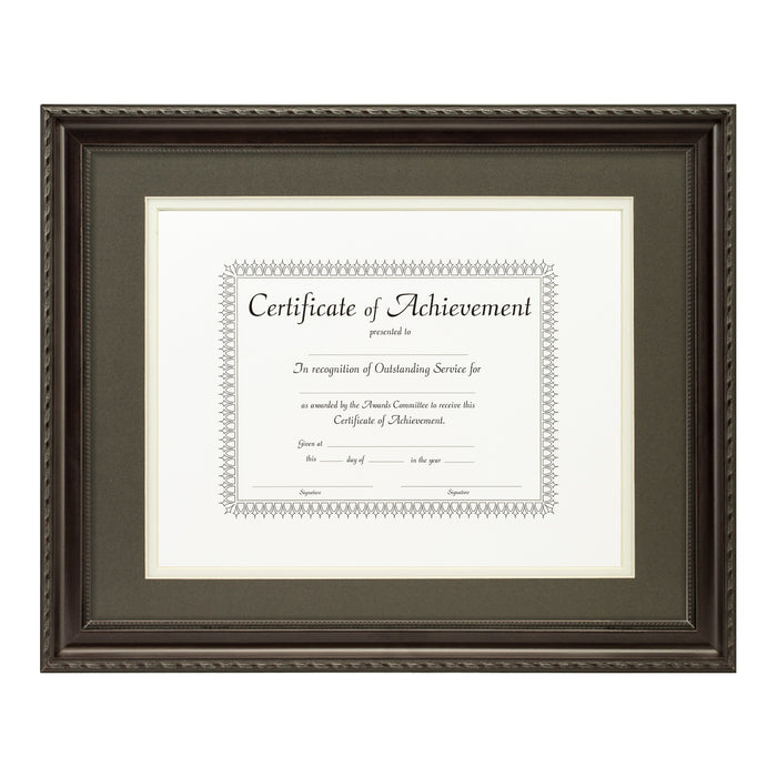 Annesbury Dark Walnut Document Frame – Cinder/White Mat