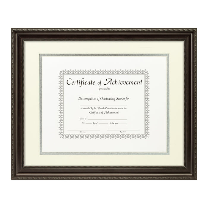 Annesbury Dark Walnut Document Frame – Papyrus/Silver Mat