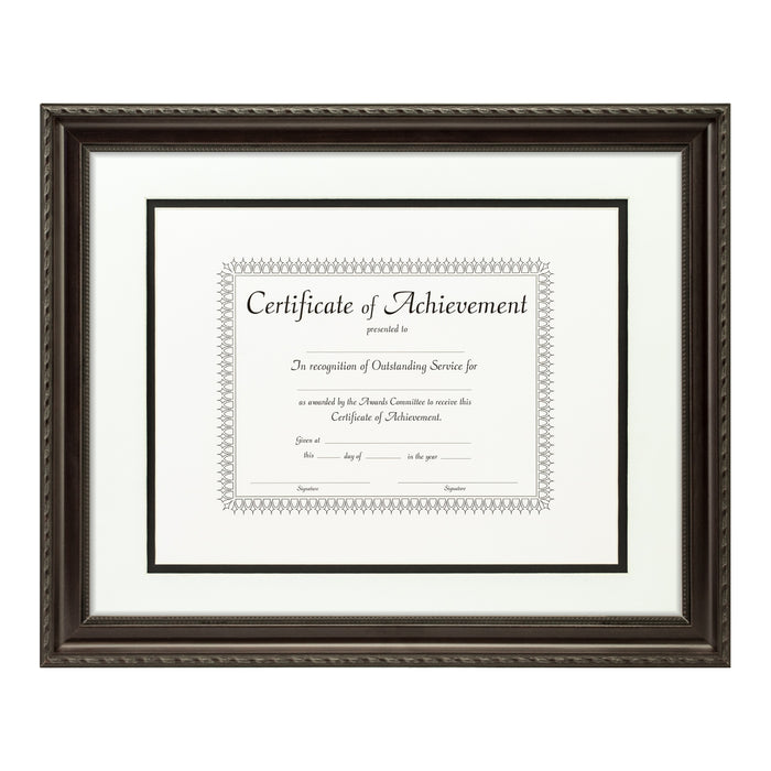 Annesbury Dark Walnut Document Frame – White/Black Mat