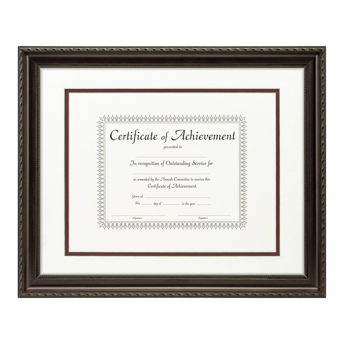 Annesbury Dark Walnut Document Frame – White/Maroon Mat