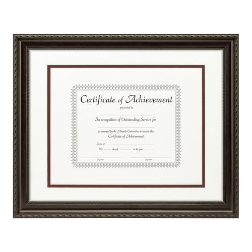 Annesbury Dark Walnut Document Frame – White/Maroon Mat