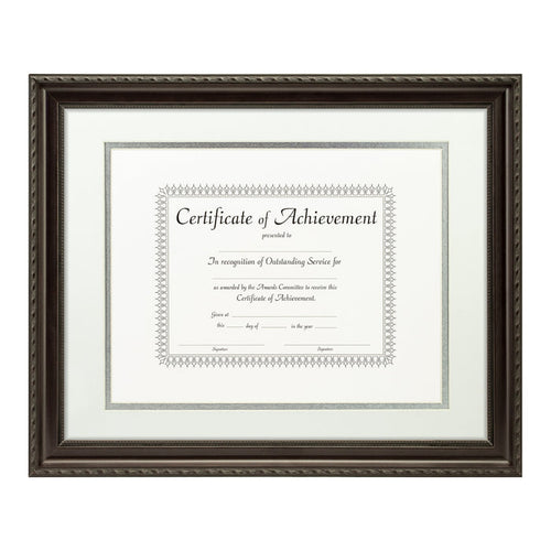 Annesbury Dark Walnut Document Frame – White/Silver Mat