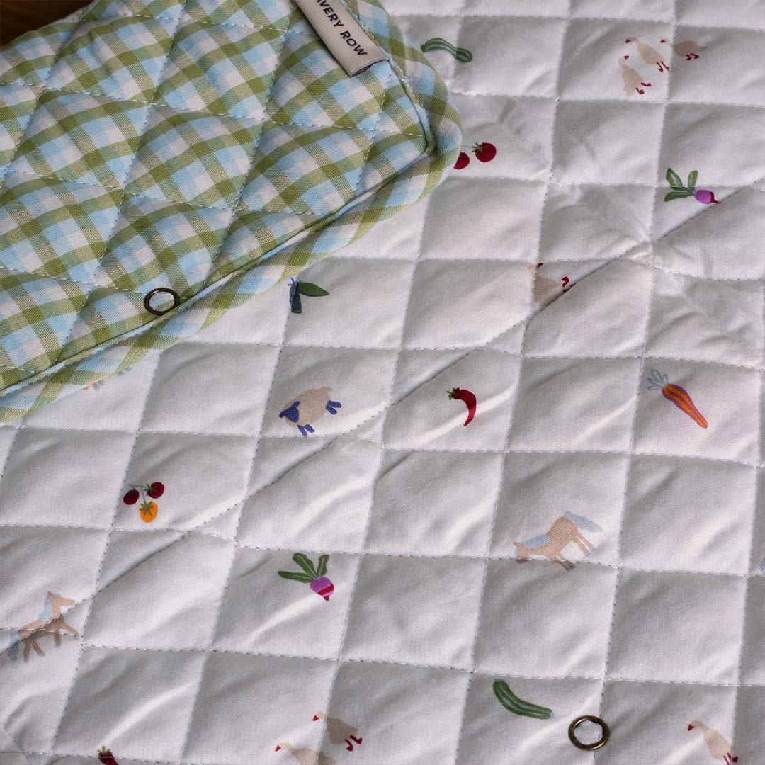 Avery Row Cotton Travel Baby Changing Mat - Greenhouse Gingham