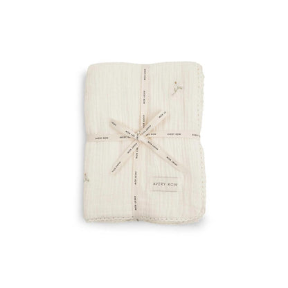 Avery Row Embroidered Muslin Blanket - Wild Chamomile