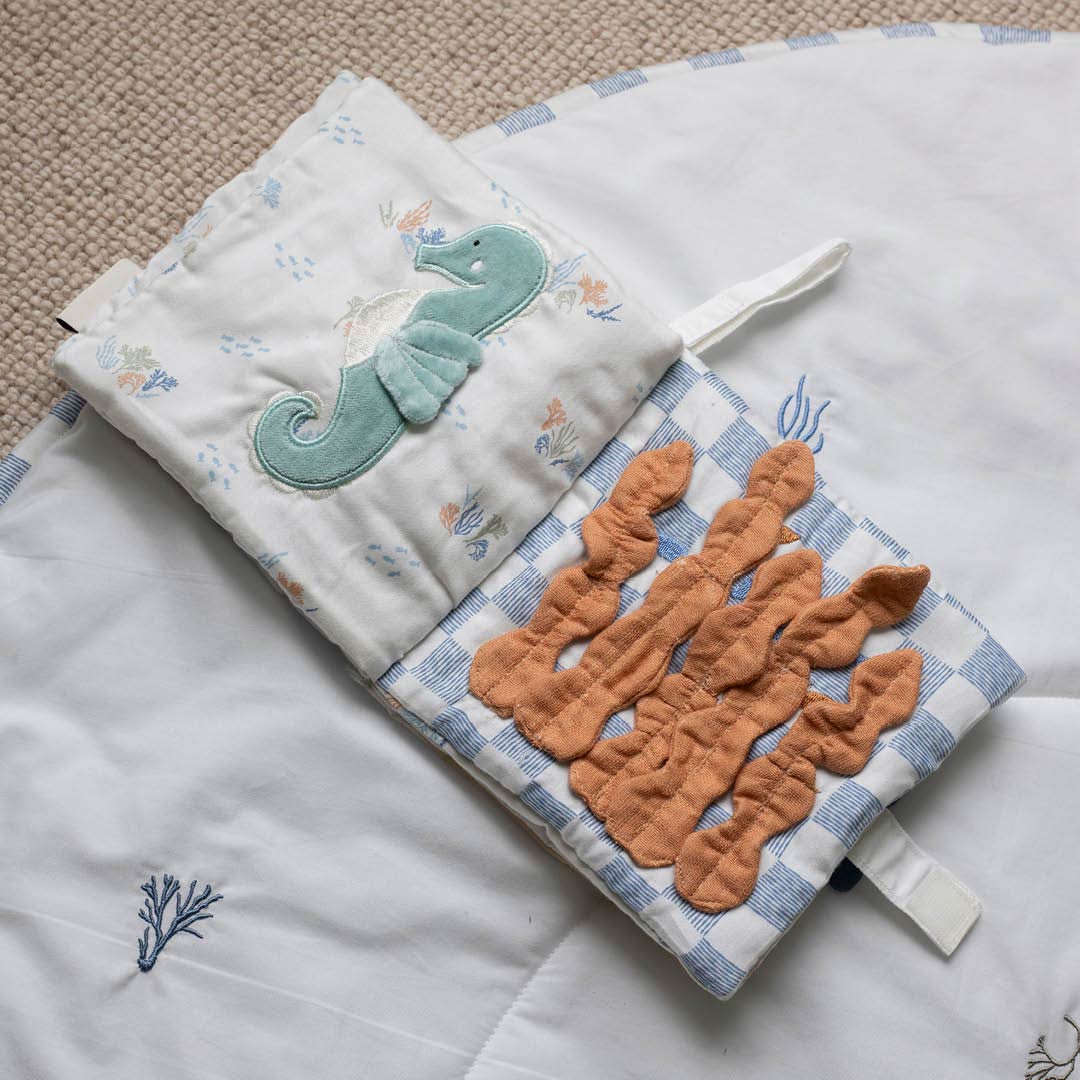 Avery Row Fabric Baby Book - Coastline
